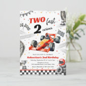 Invitation d'anniversaire de voiture de course Deu (Debout devant)