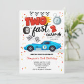 Invitation d'anniversaire de voiture de course Deu (Debout devant)