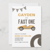 Invitation d'anniversaire de voiture de course Fas (Devant)