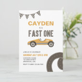 Invitation d'anniversaire de voiture de course Fas (Debout devant)