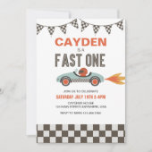 Invitation d'anniversaire de voiture de course Fas (Devant)
