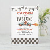 Invitation d'anniversaire de voiture de course Fas (Debout devant)