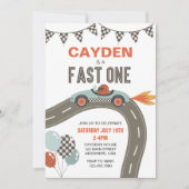Invitation d'anniversaire de voiture de course Fas (Devant)