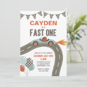 Invitation d'anniversaire de voiture de course Fas (Debout devant)