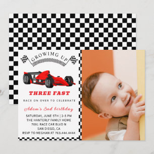 Invitation d'anniversaire de voiture de course – G