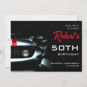 Invitation d'anniversaire de voiture de course ita (Devant)