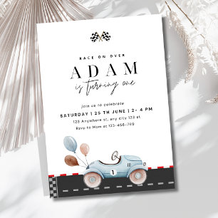 Invitation d'anniversaire de voiture de course, Jo