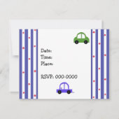 Invitation d'anniversaire de voiture de course mig (Dos)