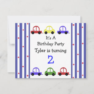 Invitation d'anniversaire de voiture de course mig