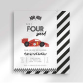 Invitation d'anniversaire de voiture de course Nee
