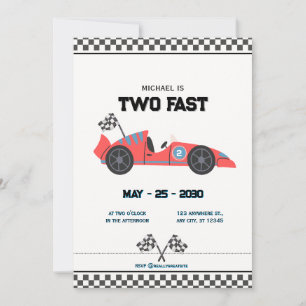 Invitation d'anniversaire de voiture de course per