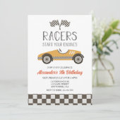 Invitation d'anniversaire de voiture de course vin (Debout devant)