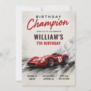 Invitation d'anniversaire de voiture de sport