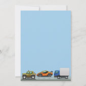 Invitation d'anniversaire de voiture de transport (Dos)