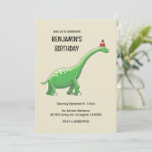 Invitation d'anniversaire de Walter le Dinosaure (Debout devant)