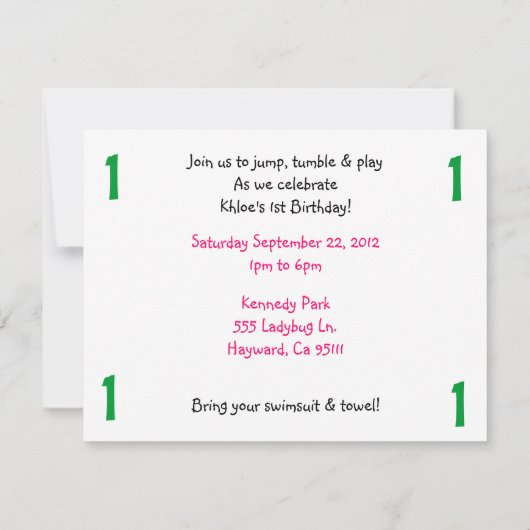 Invitation d'anniversaire de Watermelon (Dos)