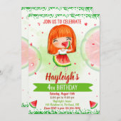 Invitation d'anniversaire de Watermelon (Devant / Derrière)