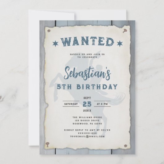 Invitation d'anniversaire de Western Rodeo (Devant)