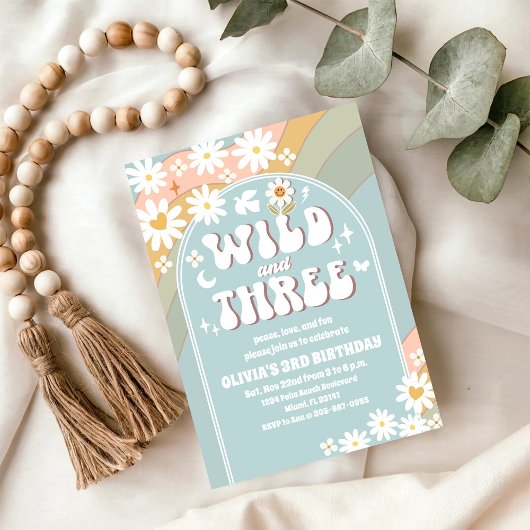 Invitation d'anniversaire de Wild et Three