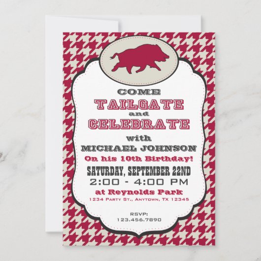 Invitation d'anniversaire de Wild Hog (Devant)