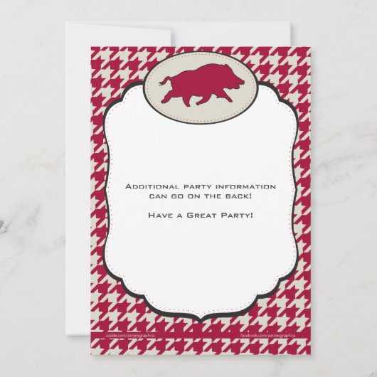 Invitation d'anniversaire de Wild Hog (Dos)