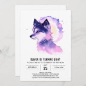 Invitation d'anniversaire de Wolf Woodland (Devant / Derrière)