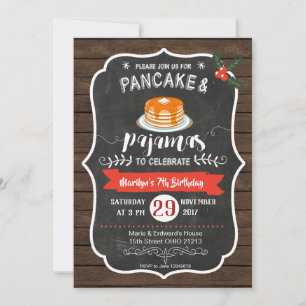 Invitation d'anniversaire de Wood Pancake et Pajam