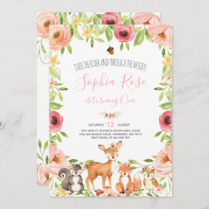 Invitation d'anniversaire de Woodland Forest Anima