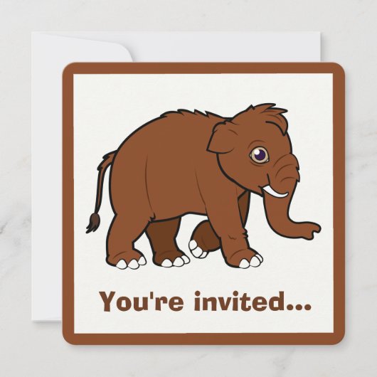 Invitation d'anniversaire de Wooly Mammoth (Devant)