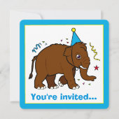Invitation d'anniversaire de Wooly Mammoth (Devant)