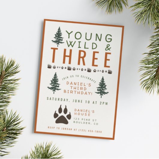 Invitation d'anniversaire de Young Wild et Three F