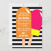 Invitation d'anniversaire de Yummy Popsicles (Devant)