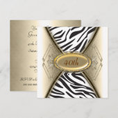 Invitation d'anniversaire de Zèbre (Devant / Derrière)