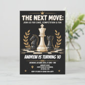 Invitation d'anniversaire d'échecs numériques (Debout devant)