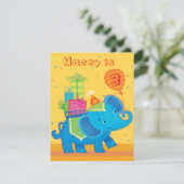 Invitation d'anniversaire d'éléphant personnalisée (Debout devant)