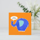 Invitation d'anniversaire d'éléphant personnalisée (Debout devant)