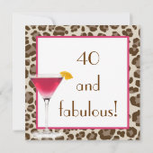 Invitation d'anniversaire d'empreinte de léopard (Dos)