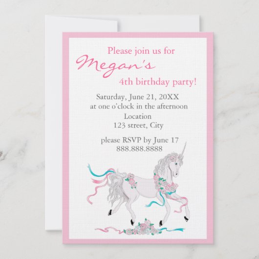 Invitation d'anniversaire d'enfant (Devant)