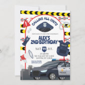 Invitation d'anniversaire d'enfant de police (Devant)