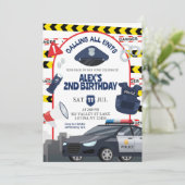 Invitation d'anniversaire d'enfant de police (Debout devant)