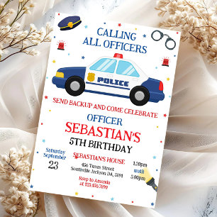 Invitation d'anniversaire d'enfant Officier de pol