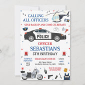 Invitation d'anniversaire d'enfant Officier de pol (Devant)