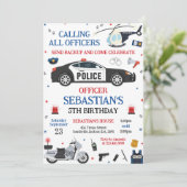 Invitation d'anniversaire d'enfant Officier de pol (Debout devant)