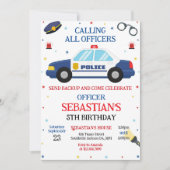 Invitation d'anniversaire d'enfant Officier de pol (Devant)