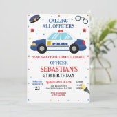 Invitation d'anniversaire d'enfant Officier de pol (Debout devant)