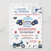 Invitation d'anniversaire d'enfant Officier de pol (Devant)