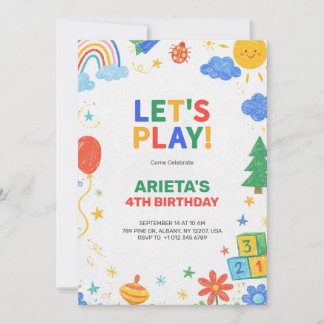Invitation d'anniversaire d'enfants colorée