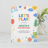Invitation d'anniversaire d'enfants colorée  (Debout devant)