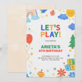 Invitation d'anniversaire d'enfants colorée  (Devant / Derrière)