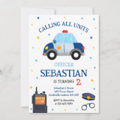 Invitation d'anniversaire d'enfants Officier de po (Devant)